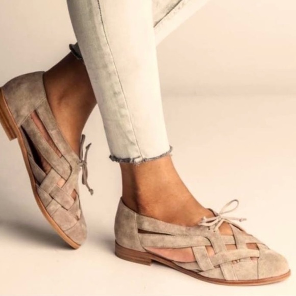 Jeffrey Campbell Shoes - Jeffrey Campbell Canela Flats, Taupe Suede, Size 8